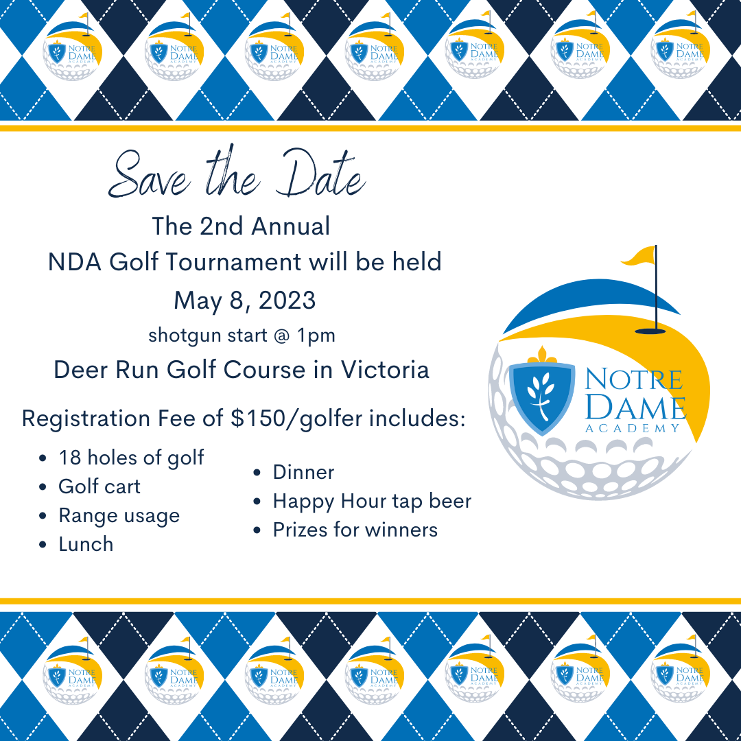 2023 NDA Golf Tourney Save the Date