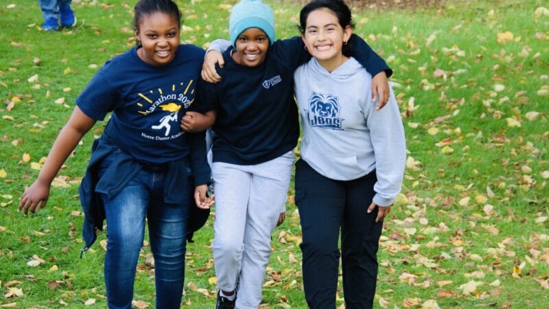 Students participate in Notre Dame Academy's Marathon.